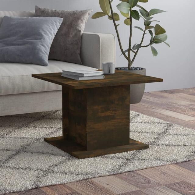 Berkfield Home Coffee Table Smoked Oak 55.5x55.5x40 cm Engineered Wood in Brown - image 1