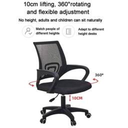 EONLION Black Office Chair Swivel Adjustable Height - Size: 100 cm - thumbnail 4