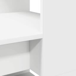 Berkfield Home Desk with Storage White 113x54x120 cm Engineered Wood - Size: 113 x 54 x 120 cm - thumbnail 8