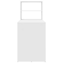 Berkfield Home Desk with Storage White 113x54x120 cm Engineered Wood - Size: 113 x 54 x 120 cm - thumbnail 6