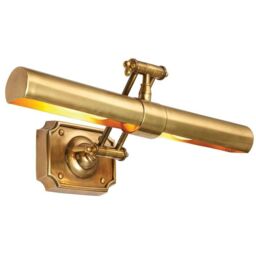 "20"" Adjustable Swing Arm Wall Picture Light Solid Brass Hanging Display Lamp"