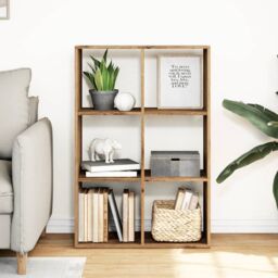 Berkfield Home Room Divider Bookcase Artisan Oak 69.5x29x103.5 cm Engineered Wood in Brown - thumbnail 3
