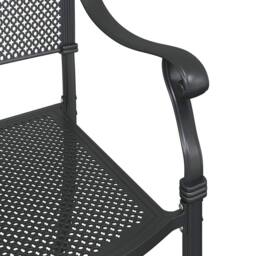 Berkfield Home Garden Chairs 2 Pack Black Cast Aluminum - thumbnail 8