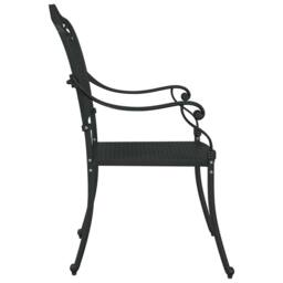 Berkfield Home Garden Chairs 2 Pack Black Cast Aluminum - thumbnail 5