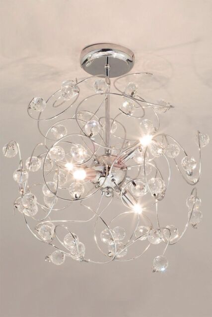BHS Lighting Lila Sputnik Flush Ceiling Light in Metallic Silver - image 1