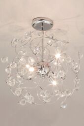 BHS Lighting Lila Sputnik Flush Ceiling Light in Metallic Silver - thumbnail 1