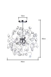 BHS Lighting Lila Sputnik Flush Ceiling Light in Metallic Silver - thumbnail 5