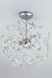BHS Lighting Lila Sputnik Flush Ceiling Light in Metallic Silver - thumbnail 2