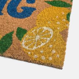 OHS Lemon Print Coir Doormat Hello Spring Slogan Non Slip Door Rug - Size: 40 x 60 cm - thumbnail 4