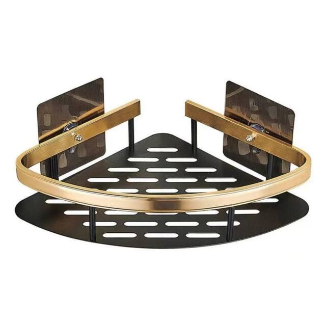 VOGREX 4PCS Self-Adhesive Corner Shower Caddy in Black - image 1