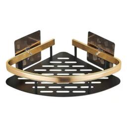 VOGREX 4PCS Self-Adhesive Corner Shower Caddy in Black