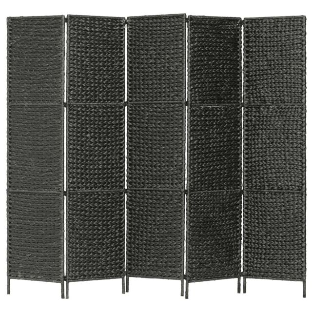 Berkfield Home 5-Panel Room Divider Black 193x160 cm Water Hyacinth - image 1