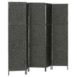 Berkfield Home 5-Panel Room Divider Black 193x160 cm Water Hyacinth - thumbnail 2