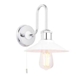 Netlighting 'FIUMICINO' Non Dimmable Stylish Contemporary Bathroom Metal Wall Lamp in White - thumbnail 1