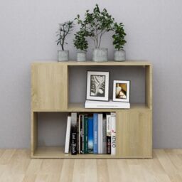 Berkfield Home TV Cabinet Sonoma Oak 80x24x63 cm Engineered Wood in Brown - Size: 80 x 24 x 63 cm - thumbnail 3