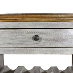 Berkfield Home Wine Rack Solid Reclaimed Wood 55x23x85 cm in Light Grey - Size: 55 x 23 x 85 cm - thumbnail 3