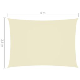 Berkfield Home Sunshade Sail Oxford Fabric Rectangular 2.5x4 m Cream in Beige - thumbnail 6