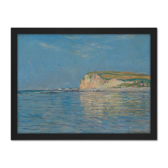 "Artery8 Wall Art Print Monet Low Tide Pourville Dieppe Large Framed Wall Décor Art in Light Oak - Size: W18"" x H24""" - image 1