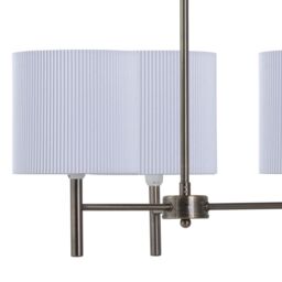 First Choice Lighting Brea - Antique Brass 3 Light Fitting with White Pleated Shades in Bronze - thumbnail 2