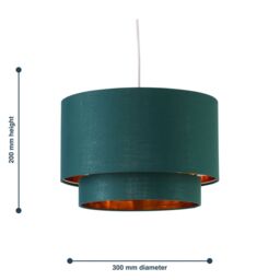 First Choice Lighting Kozy - Dark Green & Gold 30cm Pendant Shade - thumbnail 6