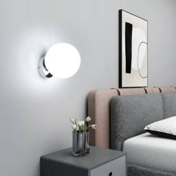 COMELY Indoor Wall Lights, Modern E27 Glass Ball Wall Lights, 15 cm, No Bulb in White - thumbnail 2