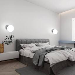 COMELY Indoor Wall Lights, Modern E27 Glass Ball Wall Lights, 15 cm, No Bulb in White - thumbnail 4