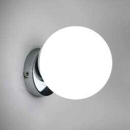 COMELY Indoor Wall Lights, Modern E27 Glass Ball Wall Lights, 15 cm, No Bulb in White - thumbnail 1