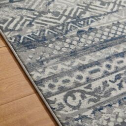 The Rug Shop UK Grey Modern Striped Easy To Clean Latex Back Area Rug - Size: 240 cm x 340 cm - thumbnail 2