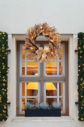 Golden Wheat Ears Christmas Wreath with LED Lights