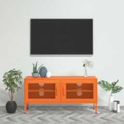 Berkfield Home TV Cabinet Orange 105x35x50 cm Steel - Size: 105 x 35 x 50 cm