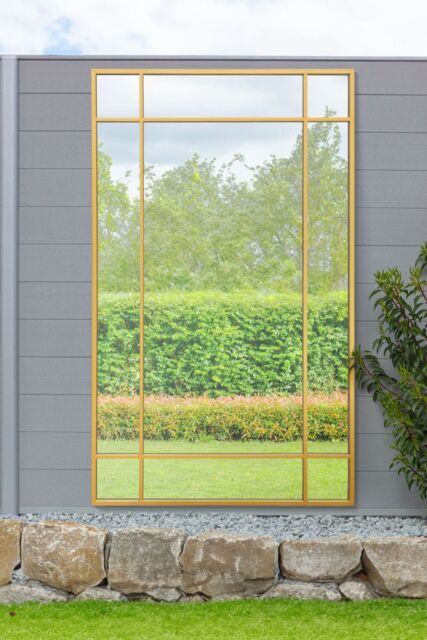 "MirrorOutlet Gold Contemporary Wall & Leaner Garden Mirror 71""x 43"" 180x110cm - Size: 1 Pack" - image 1