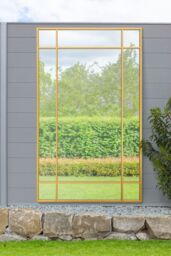 "MirrorOutlet Gold Contemporary Wall & Leaner Garden Mirror 71""x 43"" 180x110cm - Size: 1 Pack" - thumbnail 2