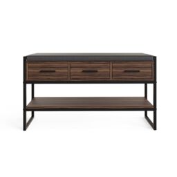 GFW Quinn Industrial Shoe Bench with Storage in Walnut - thumbnail 4
