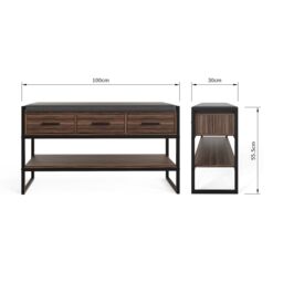GFW Quinn Industrial Shoe Bench with Storage in Walnut - thumbnail 6