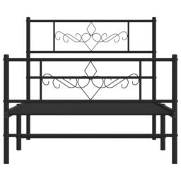 Berkfield Home Metal Bed Frame with Headboard & Footboard Black 107x203 cm - thumbnail 4