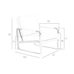 Angel Cerda Mink Leatherette Armchair with Chrome Legs in Tan - thumbnail 8