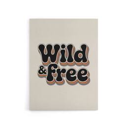 "Artery8 Wild & Free Retro Rainbow Font Typography Canvas Wall Art Print in Beige - Size: W18"" x H24""" - thumbnail 1