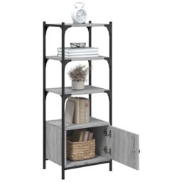 Berkfield Home Bookcase 3-Tier Grey Sonoma 41x30x109.5 cm Engineered Wood - thumbnail 4