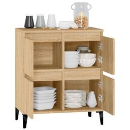 Berkfield Home Sideboard Sonoma Oak 60x35x70 cm Engineered Wood in Light Brown - Size: 60 x 35 x 70 cm - thumbnail 5