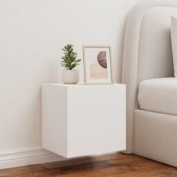 Berkfield Home TV Wall Cabinet with LED Lights White 40.5x35x40 cm - thumbnail 5