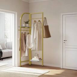 KORVIXA Heavy Duty Gold Metal Clothing Rack