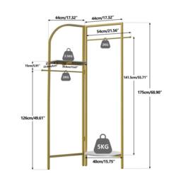 KORVIXA Heavy Duty Gold Metal Clothing Rack - thumbnail 2