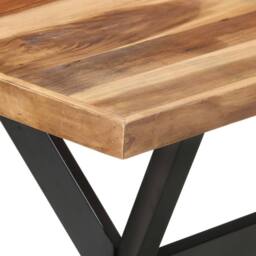 Berkfield Home Sturdy Dining Table 140x70x75 cm Solid Wood with Honey Finish in Brown - Size: 140 x 70 x 75 cm - thumbnail 5
