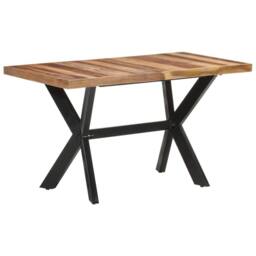 Berkfield Home Sturdy Dining Table 140x70x75 cm Solid Wood with Honey Finish in Brown - Size: 140 x 70 x 75 cm - thumbnail 7
