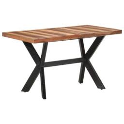 Berkfield Home Sturdy Dining Table 140x70x75 cm Solid Wood with Honey Finish in Brown - Size: 140 x 70 x 75 cm - thumbnail 8