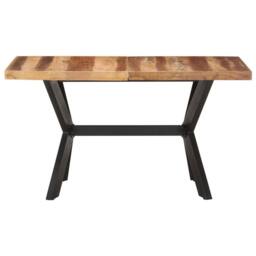 Berkfield Home Sturdy Dining Table 140x70x75 cm Solid Wood with Honey Finish in Brown - Size: 140 x 70 x 75 cm - thumbnail 3