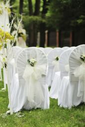 Neel Blue 10pcs Skirt Style Dining Chair Slipcover, Polyester Spandex Chair Cover in White - thumbnail 5