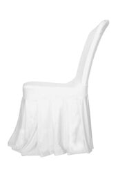 Neel Blue 10pcs Skirt Style Dining Chair Slipcover, Polyester Spandex Chair Cover in White - thumbnail 2