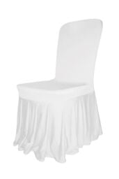 Neel Blue 10pcs Skirt Style Dining Chair Slipcover, Polyester Spandex Chair Cover in White - thumbnail 1