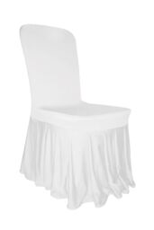 Neel Blue 10pcs Skirt Style Dining Chair Slipcover, Polyester Spandex Chair Cover in White - thumbnail 6